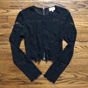 ❗️(4 for $30) Long Sleeve Sheer Black Lace Top